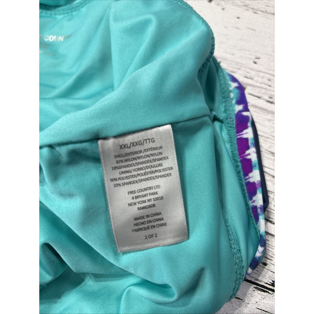 Free Country Women's Side Shirred Swim Skirt bottom size XXL(18) Lagoon/Slate - Picture 5 of 7